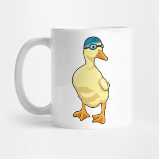 Duck at Swimming with Swimming goggles Mug